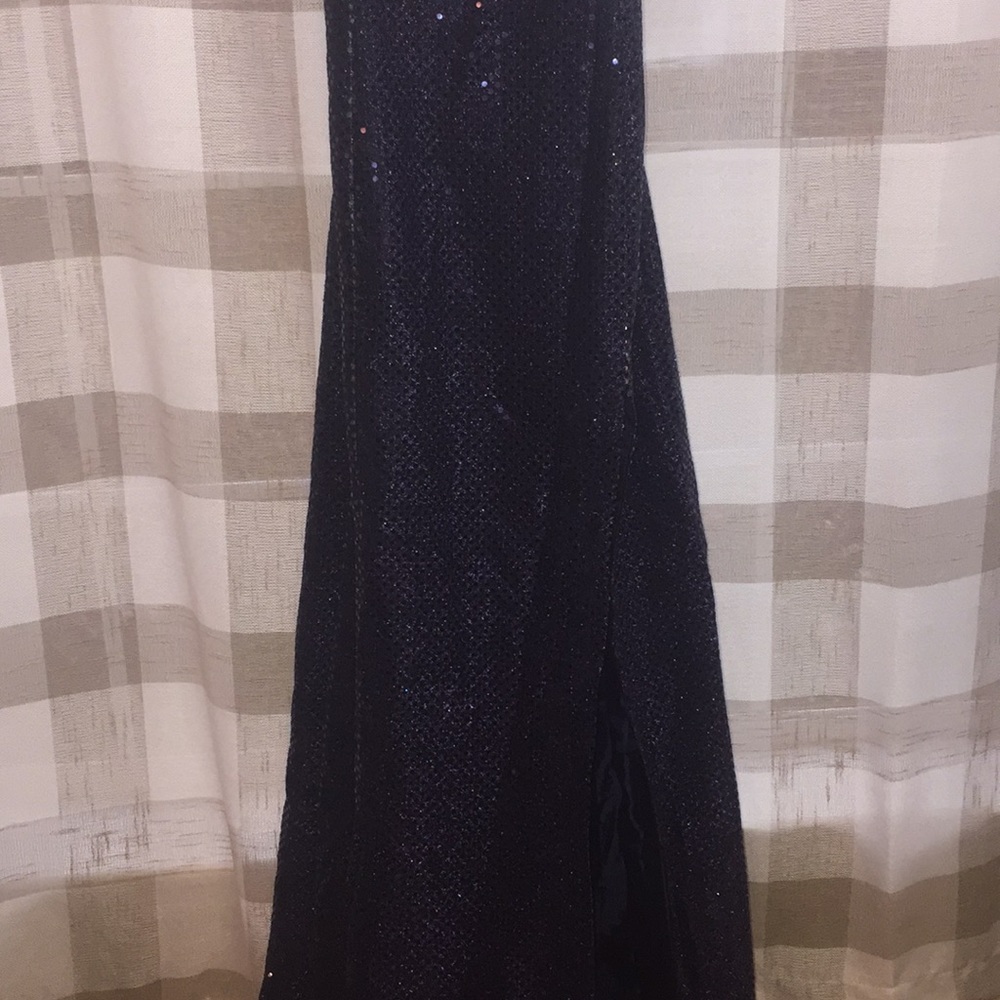 Navy Sequin Jessica McClintock Prom Dress